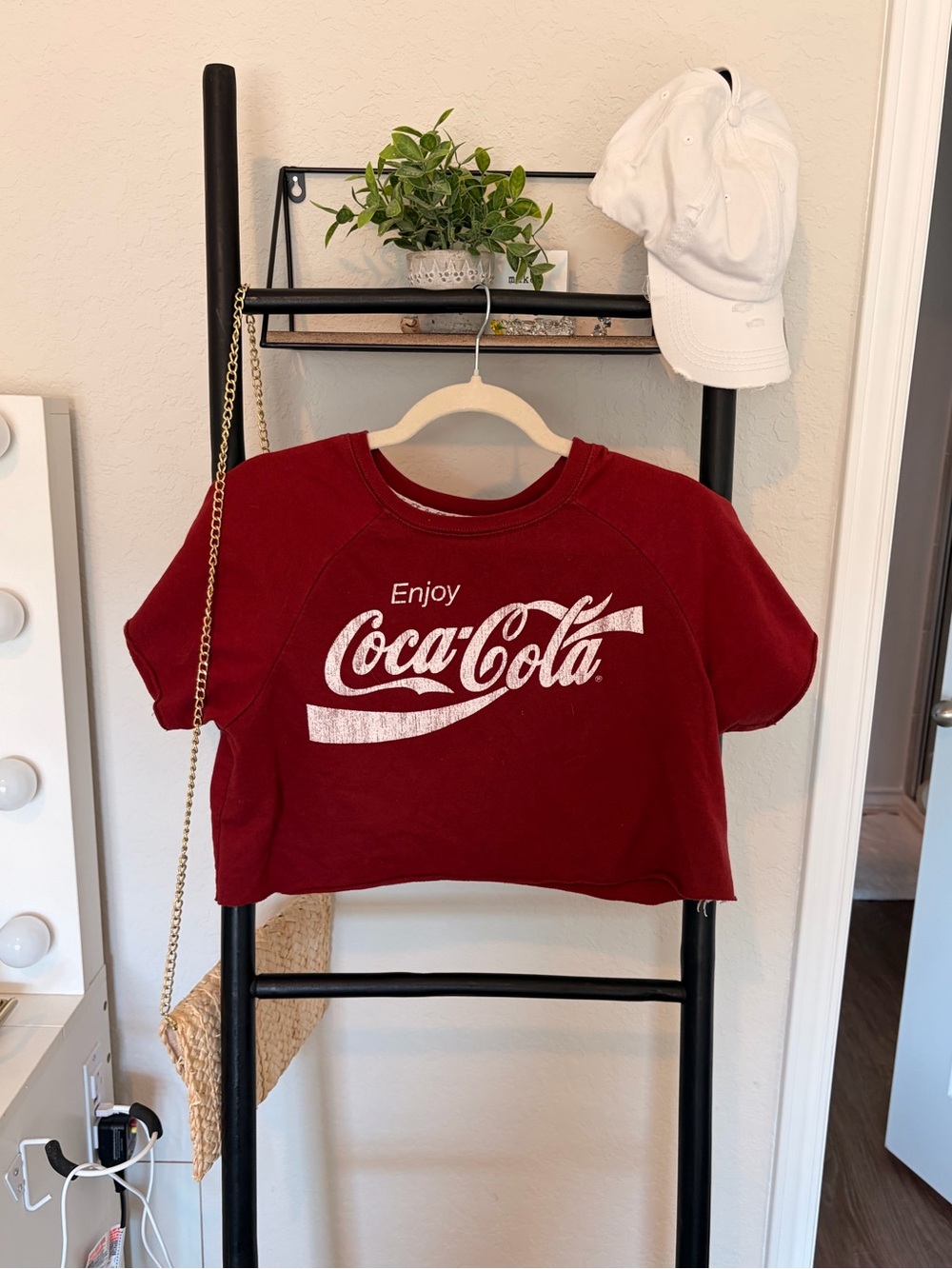 Coca Cola Maroon Cropped Logo Tee